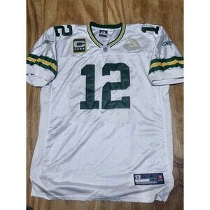 Green Bay Packers Aaron Rodgers 12 NFL Football Jersey Mens 52 Reebok Super Bowl